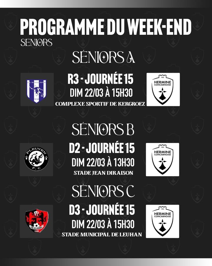 PROGRAMME DU WEEK END Seniors • Seniors A R3 1 1355859216585226 - Accueil PROGRAMME DU WEEK END Seniors • Seniors A R3 1 1355859216585226 - Accueil